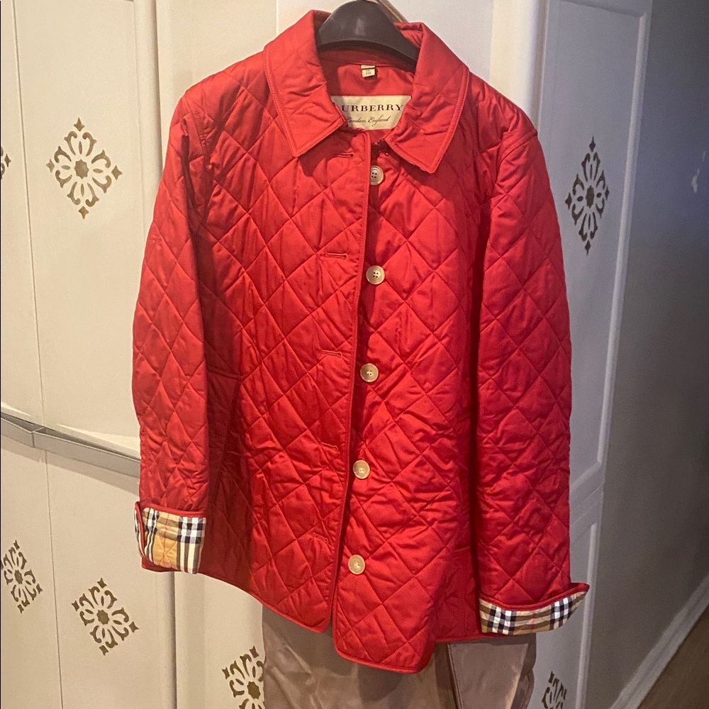 Burberry Vibrant Red Quilted Jacket